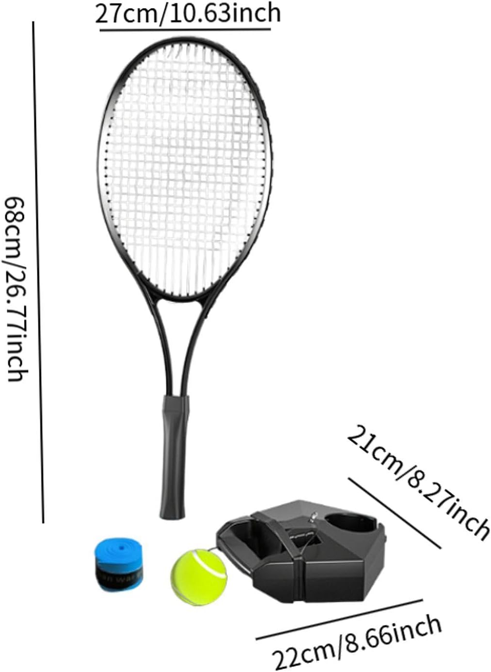 Tennis Training Device with Ball, Single Tennis Training Equipment for Park and Backyard Exercises, 4PCS