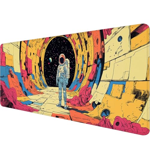 Anime Futuristic Spaceship Desk Pad Mouse Pad 31.5 x 11.8 Inch Strange Planet Cosmic Adventure...
