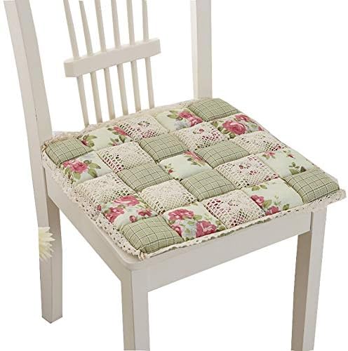 Countryside Seat Cushion Thick Kitchen Chair Cushion Pad with Tie Anti-Slip for Home Office Car (Flower 24, 4 Pack)