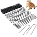 Abco Tech Cat Scat Spike Mat (10 Strips) – Gentle Pet Deterrent for Cats, Dogs and More – Non-Toxic Humane and Effective Repellent – Easy to Install – Includes 12 Garden Staples