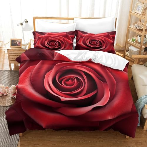 Housse de couette rose 3D pour lit simple chambre d'adolescent - 2