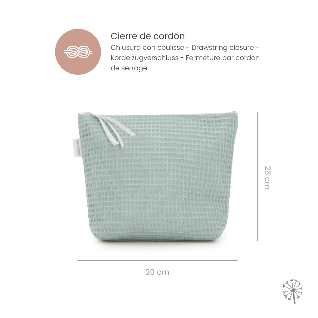 MIMUSELINA Borsa da Toilette per Neonati Fatta a Mano Impermeabile con Rivestimento Anti-spifferi