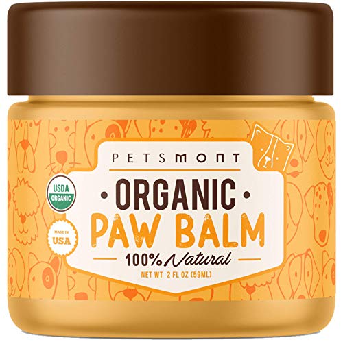 Petsmont Organic Dog Paw Balm 2oz - Made in USA - Heals Dry, Cracked, Irritated Dog Paws - Dog Balm, Natural Dog Nose Balm, Paw Balm for Dogs Natural, Dog Lotion, Paw Soother for Dogs