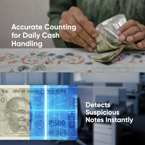 Image of Kores Easy Count 440 Currency Counting Machine - Ideal for Shops, Offices & Retail | Fake Note Detection | Counts 900 Notes /Min | Supports INR /USD /EUR