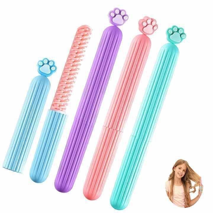 Hair Comb, Portable Travel Lovely Decorative Cartoon Hair Comb With Cover, Easy To Carry For Travelling, Multicolour, 1 Pcs-picture-36