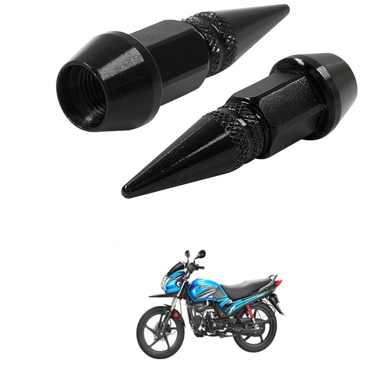 LOVMOTO Universal Spiked Valve Caps,Aluminum Alloy Dustproof and Waterproof Tire Valve Stem Caps, Suitable for Cars, Trucks and Motorcycles (2PCS Black) Comfortable with Pass-ion Pr-o tr-image-4