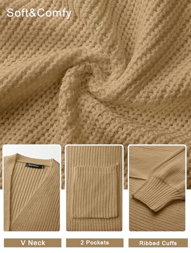 Image of MEROKEETY Long Sleeve Oversized Cardigan Sweaters for Women | Fall Winter Sweaters, Open Front, Chunky Knit, 2026 Casual Work Outerwear with Pockets