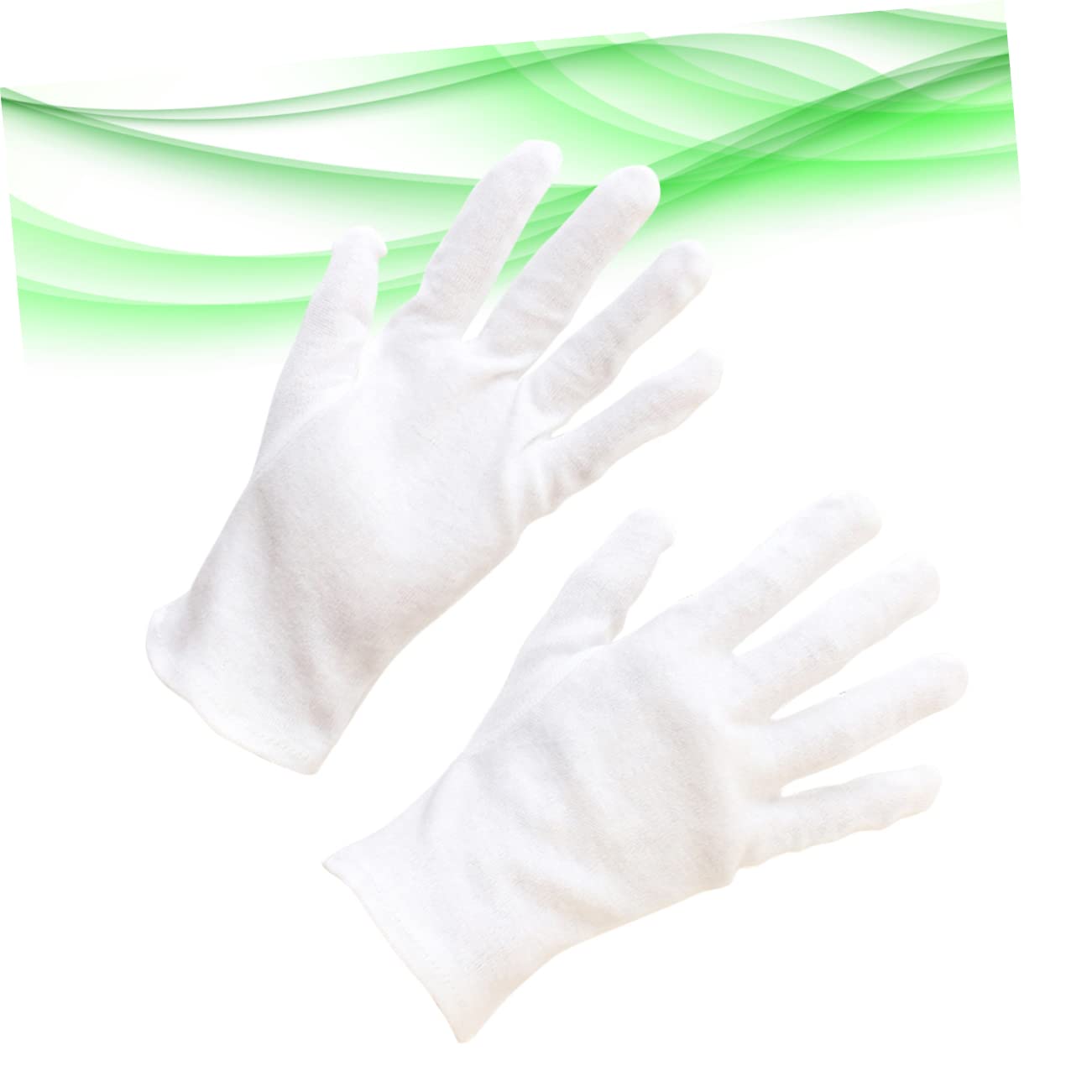 PartyKindom 12 Pair White Etiquette Gloves Gentle Touch Cotton Hand Protectors for Industrial Cleaning Gardening and Jewelry Work Easy to Clean