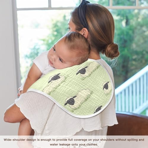 vvfelixl Sleeping Sheep Burp Cloths for Baby Boy Girls Baby Washcloths Burp Rags 1 Pack4