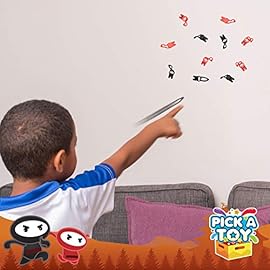 PICK A TOY Ninja Toys for Boys & Girls Party Favors Supplies Stretchy Flying Ninjas 24-Pieces, Slingshot Toys Xmas Stocking Stuffers, Karate Birthday Goodie Bags Stuffer and Ninja Party Favors