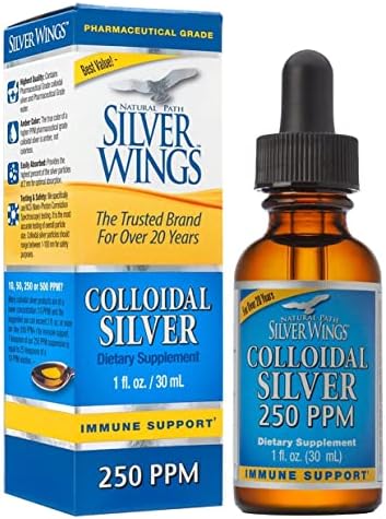 Natural Path Silver Wings Colloidal Silver Mineral Supplement, 250 ppm (1250mcg), 1 Fluid Ounce