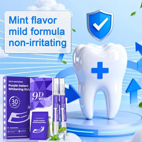 2 Pezzi Penna Sbiancante Denti E 14 Pezzi Sbiancamento Denti Whitening Strips, Sbiancamento Denti Whitening Strips, Kit Sbiancante Rapido & Efficace, Per Un Sorriso Più Bianco E Naturale - 2