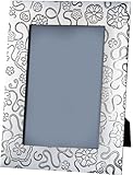 [Marco de Fotos Individual Mediano Personalizado con Patrón de Rosa de Yorkshire en Relieve de 6 x 4 pulgadas] - ¡La opción de grabar te permite Personalizar el regalo para el destinatario o para ti mismo! Grabe su propio texto Personalizado en Una selección de fuentes. Se puede grabar Una plaga de Peltre y colocarla en el respaldo del marco. Hay un cargo por el Grabado, contáctenos para más información.