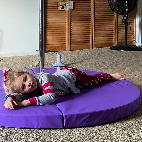 Tapis de crash pour pole dance violet rond et pliable - 8