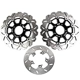 Arashi Front Rear Brake Discs Rotors for Suzuki GSXR 750 2004-2005 K4 K5, Motorcycle Replacement Accessories Black