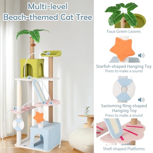 Torre para Gatos PETSITE 71 pulgadas Temática Playa miniatura 5