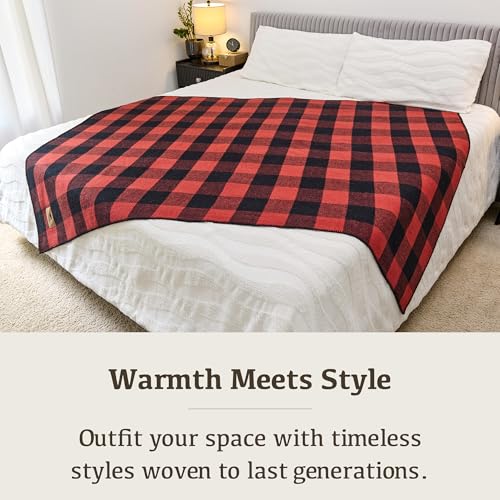 Image of 100% Wool Blanket Camping, 60 inchx84 inch Large Warm Blankets for Winter, Buffalo