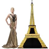 Leinuosen Eiffel Tower Cardboard Cutout Stand up Lifesize French Theme Party Decoration Eiffel Tower Photo Prop Backdrop Standup for France Night of Paris Theme Party Birthday Decor(6 ft,Modern)