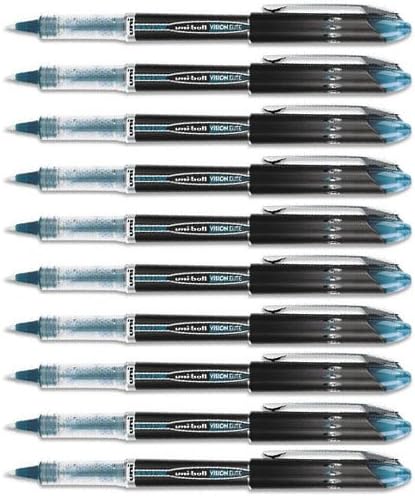 uniball Vision Elite Stick Roller Ball, Blue-Black, Micro Pnt, 10 Pens 69176
