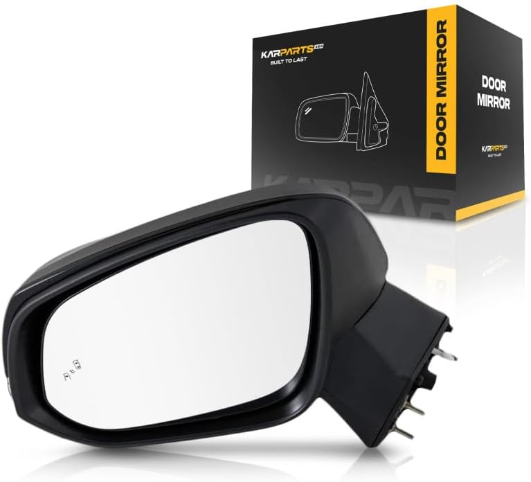 For Toyota RAV4 2019 2020 2021 Door Mirror Assembly Driver Side Manual-Folding Power Heated w/Turn Signal Light & Blind Spot Detection Textured Hybrid For TO1320422 | 87940-42E11