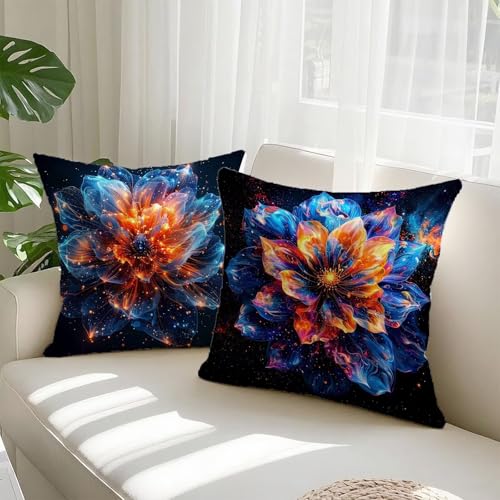 Housse coussin 55x55cm imperméable en velours bleu doux - 3