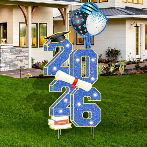 3.5FT Large Class 2026 Graduation Yard Sign Yard Decorations Congrats ...