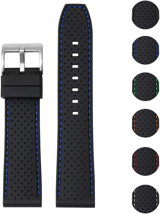 Quick Release Rubber Band With Buckle For Tag Heuer Watches, Replacement Rubber Watch Band Straps For Tag Heuer Watches – Multiple Colors