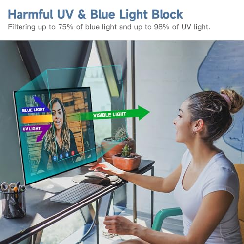 ANTOGOO V 34 Inch 21:9 Monitor Blue Light Filter Desktop Screen Protector - Anti Glare Film Eye Protection Blue Light Blocking Screen Protector for 34'' Computer Monitor by ANTOGOO V - Image 2