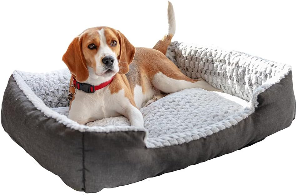 Bed for Dogs and Cats Sweetie 45 Upholstered Sofa, Cotton and Eco-Friendly Fur, Washable