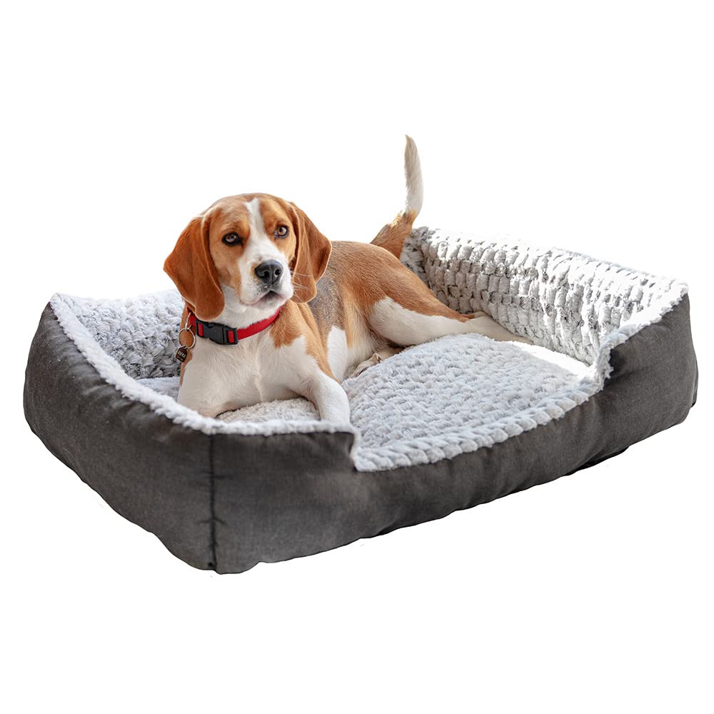 Ferplast Cama para Perro Cojín para Perros Grande Cama para Gato Cojín para Gato Suave y CómodoColchón Perro y Gato Lavable 55 x 48 x h 18 cm. Gris