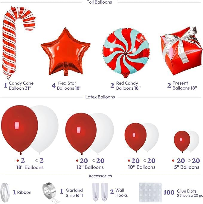 Miniatura 2 de HOUSE OF PARTY Globos (rojo y blanco)