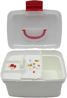 Organizador De Medicamentos - Organizador Grande De Medicamentos Con Bandeja Extraíble Tapa Con Cierre | Estuche Portátil Vacío Con Bandeja Extraíble Y Tapa Con Cierre, Suministros De Salud Para El Ho