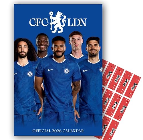 Chelsea Calendar 2026 A3 Wall Calendar - Includes Free Organising Stickers