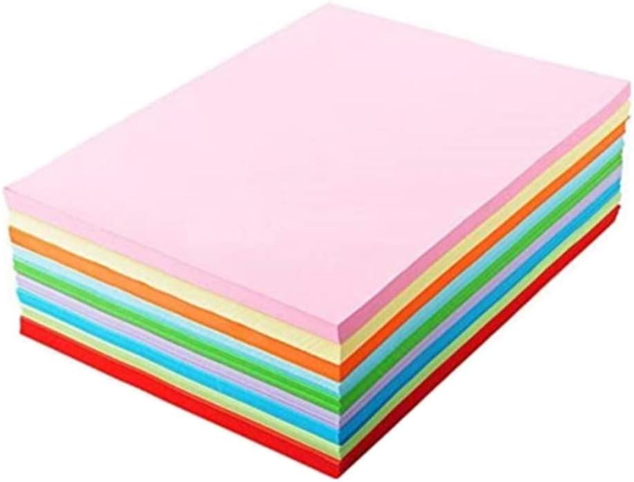 TOKERD 100 Sheet Colour Papers A4 Origami Papers 160GSM Colour Card Sheet with 10 Different
