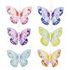 Berfutall- Spring Feather Butterfly Decorations Set 6 Color of 12pcs Vibrant Multi Colored Craft Butterflies on Clip .Party Home Decor Floral Pics #1