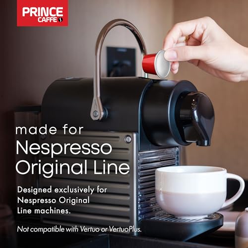 Image of Prince Caffe Espresso Pods - 4 Flavor Variety Pack - Intensity 7-10 Medium to Dark Roast Coffee Capsules - Compatible with Nespresso, Pods for Original Line Machines - 4 x 10 Pack (40 Count) NOT Compatible with Vertuo
