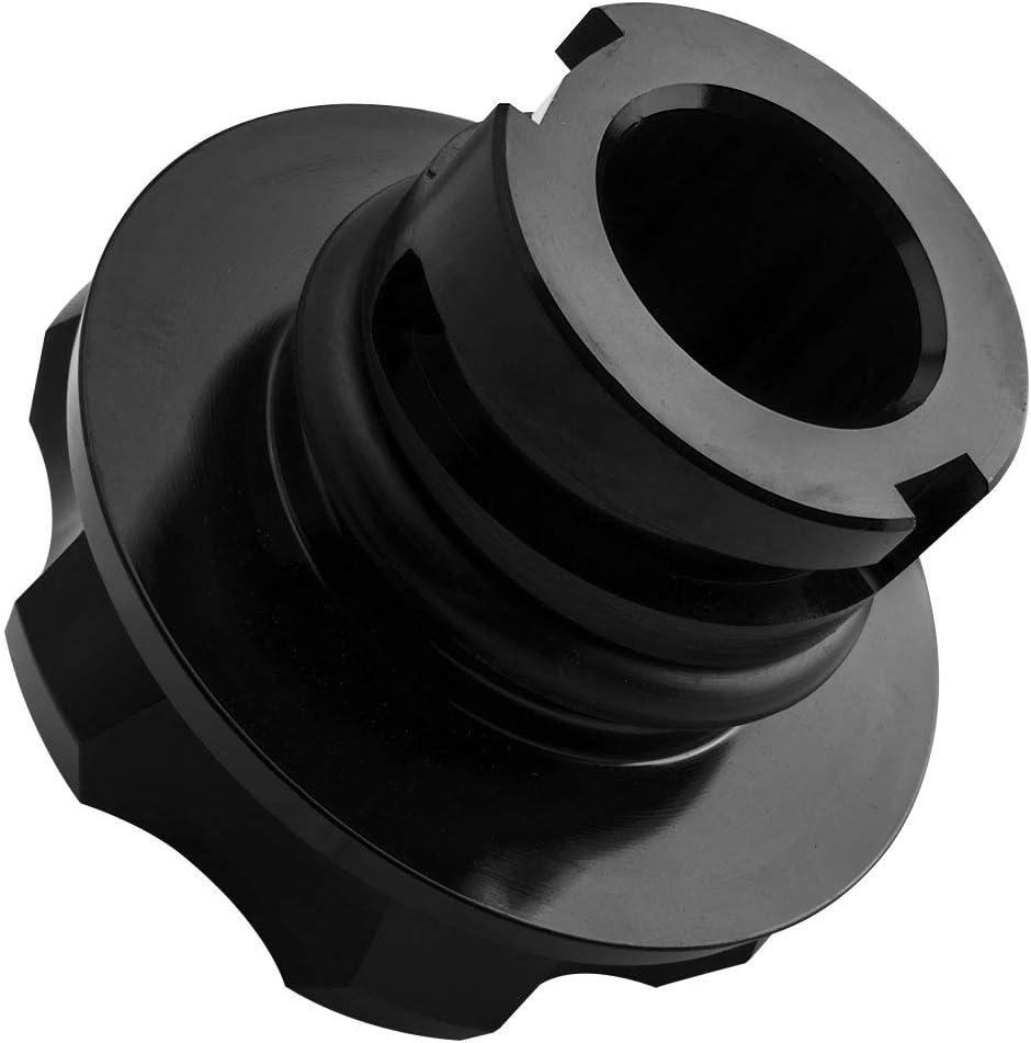 VMS RACING BLACK OIL CAP with SILVER ENGINE OIL NOTICE Emblem in CNC Machined Billet Aluminum Compatible with Chevy Chevrolet Camaro SS 16-20 2016-2020 NEW LT LT-1 V8 Wet Sump Engines Only