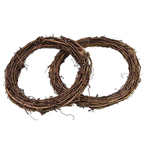 AQUEENLY Grapevine Wreath, 6 PCS Twigs Wreath DIY Vine Wreath Decorations for Front Door Wall Hanging, 7.9 Inches - Thumbnail 3