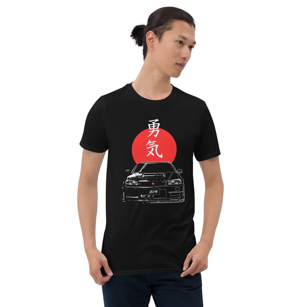 Camiseta R34 GT-R de manga corta para lucir en concentraciones tuning y quedadas JDM 4