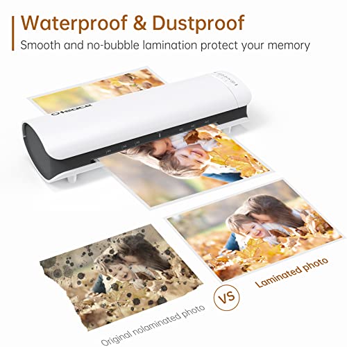 Laminator, 6-In-1 A4 Laminator Machine, 9 Inch Cold & Thermal Laminator Built In Paper Cutter, Corner Rounder, Hole Puncher And Iron Ring, Laminating Machine With 20 Pouches, 1 Min Fast Warm Up #TOP5