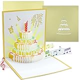 Tarjeta Cumpleaños con Música y Luz, 3D Pop Up Tarjeta Felicitacion Cumpleaños, Tarjetas de Cumpleaños con Sobres, Regalos Cumpleaños Mujer Hombre y Niños