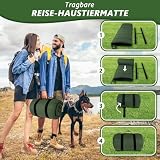 Lohofrnny wasserdichte Hundematte 110 x 68cm, Verdickung Komfort und Weiches Waschbares Reisedecke für Hunde, Faltbar Tragbare Hundekissen für Reise Camping Outdoor (Olivgrün)
