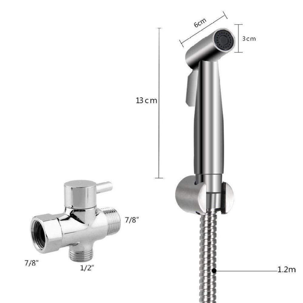 Kit Adattatore per soffione Doccia per WC da Bagno - Set di doccetta ad Alta Pressione in Acciaio Inossidabile, Montaggio a Parete