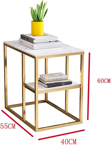 Miniatura 3 de WFF - Mesita auxiliar para sofá de 2 pisos, sala de estar, mesita de noche de dormitorio, 21.7 x 15.7 x 23.6 in, A