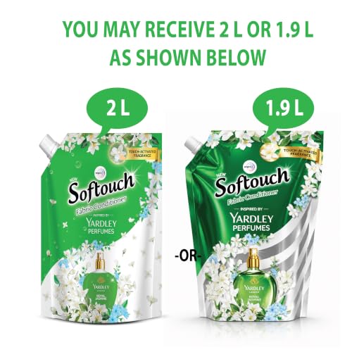 Image of Softouch Yardley Royal Jasmine 1.9 Ltr Fabric Conditioner | Long lasting fragrance for clothes