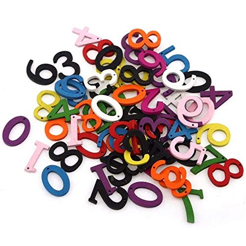EORTA Multicolor Arabic Number Wooden Buttons #TOP30