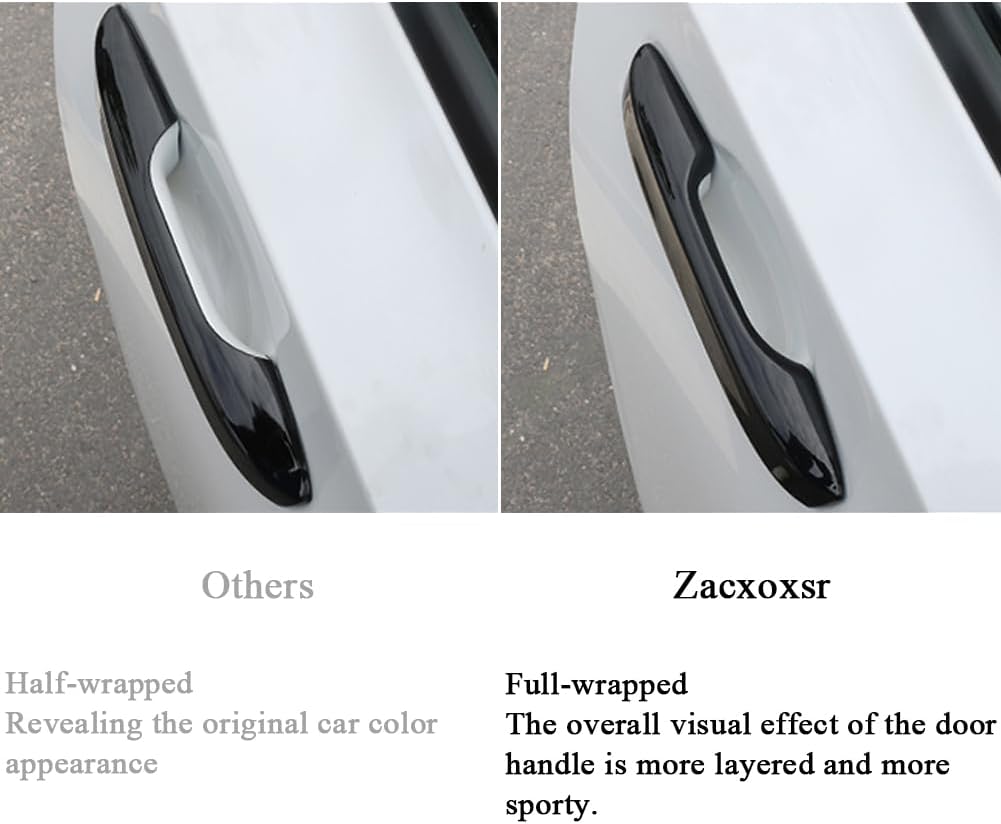 No Adhesive Snap-on Car Door Handle Cover Protector for Honda 11th Gen Civic 2022 2023 2024 2025 2026, Accord CR-V HR-V 2023 2024 2025 2026, Acura Integra 2023~2025 Accessories (1. Glossy Black)