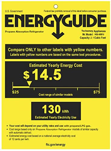 Propane Refrigerator 2.1 Cu.ft, Camper Refrigerator 12 V/110V/Gas Lpg, Quiet Rv Fridge 3 Way For Semi Truck, Truck, Camper Van, Rv, Garage, Black #TOP7