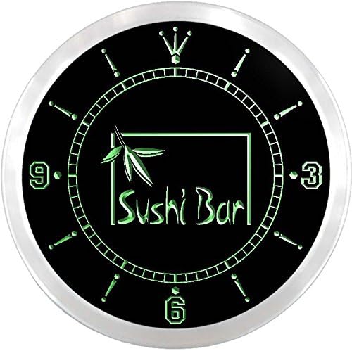 ADVPRO nc0677-b Open Sushi Bar Cafe Restaurant Neon Sign LED Wall Clock