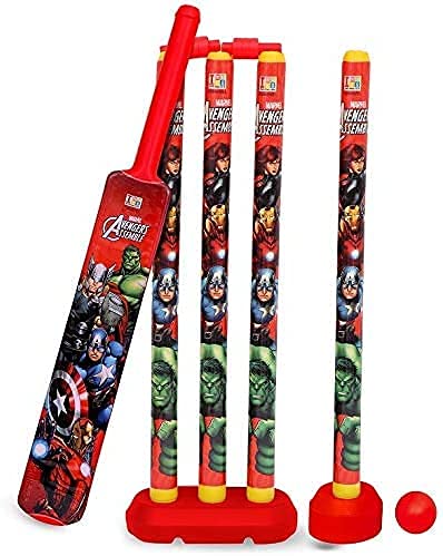NIYANETAIL Kids Plastic Ball-Bat Set Cricket Kit Set for Kids 4 Stumps with 1 Bat and 1 Ball for Playing Perfect Cricket Combo Set Children 28 inch (Avengers) (B099BG6TRL) Amazon Price History, Amazon Price Tracker
